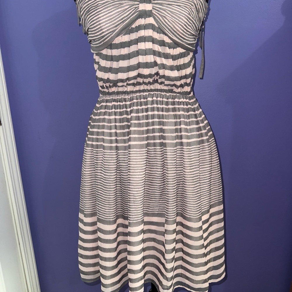 Striped Gray and Pink Women's Dress